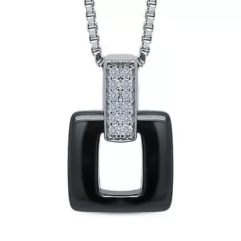 Серебряная подвеска с керамикой и фианитами