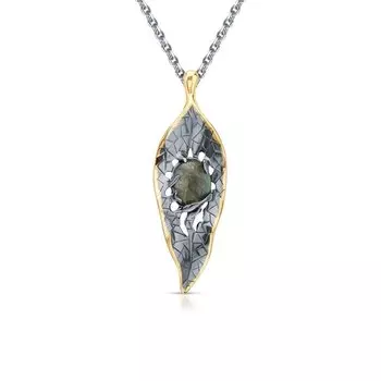 Серебряная подвеска с лабрадоритом природным