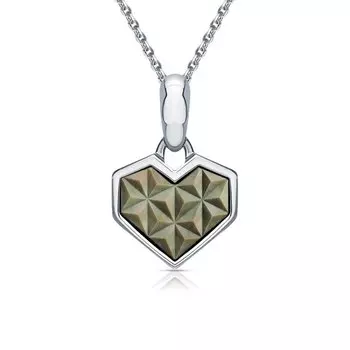 Серебряная подвеска с мозайкой из природного перламутра