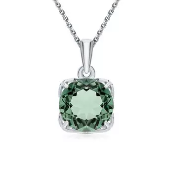 Серебряная подвеска с празиолитом