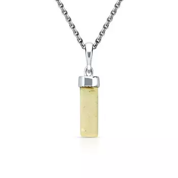 Серебряная подвеска с янтарем природным