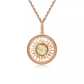 Серебряная подвеска с янтарем природным