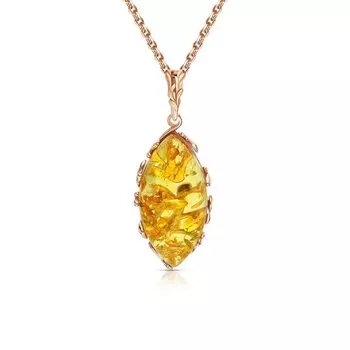 Серебряная подвеска с янтарем природным