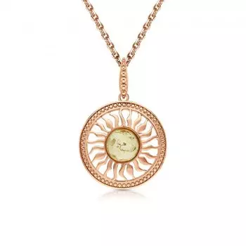 Серебряная подвеска с янтарем природным