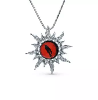 Серебряная подвеска с янтарем природным