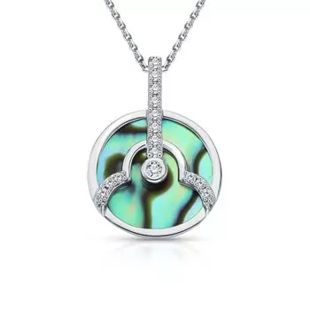 Серебряная подвеска с ракушкой и фианитами