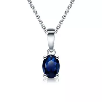 Серебряная подвеска с сапфирами природными