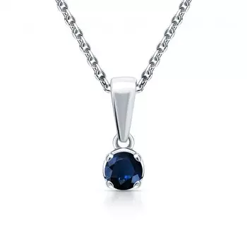Серебряная подвеска с сапфиром природным