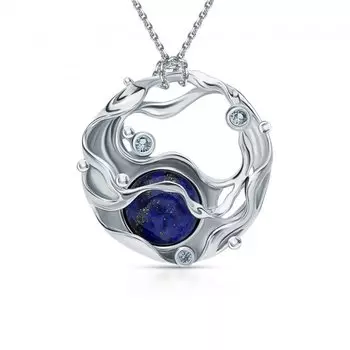 Серебряная подвеска с шпинелями имитациями