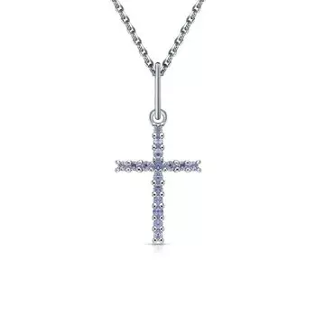 Серебряная подвеска с танзанитами природными