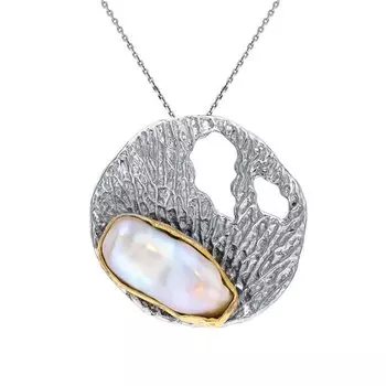 Серебряная подвеска с жемчугом