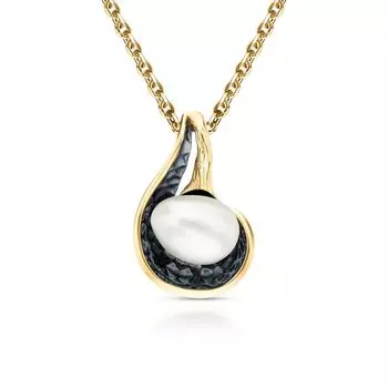 Серебряная подвеска с жемчугом природным