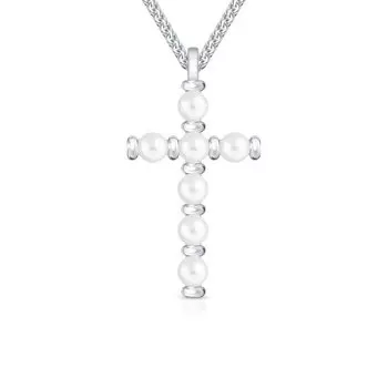 Серебряная подвеска с жемчугом природным