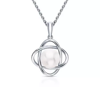 Серебряная подвеска с жемчугом природным