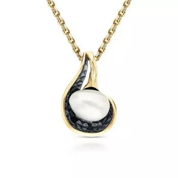 Серебряная подвеска с жемчугом природным