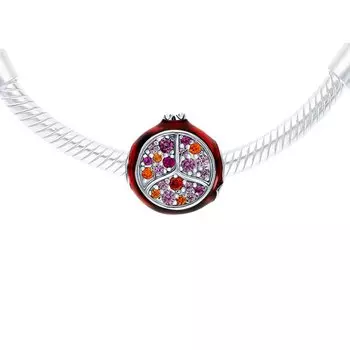 Серебряная подвеска - шарм с эмалью и фианитами