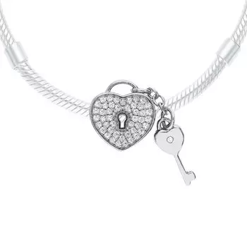 Серебряная подвеска - шарм с бриллиантами природными и фианитами