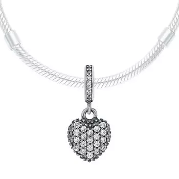 Серебряная подвеска - шарм с фианитами