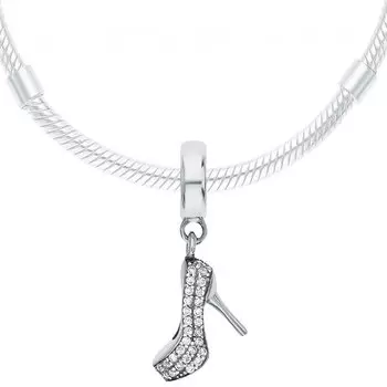 Серебряная подвеска - шарм с фианитами