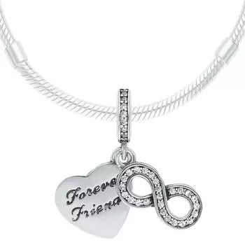 Серебряная подвеска - шарм с фианитами