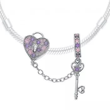 Серебряная подвеска - шарм с фианитами