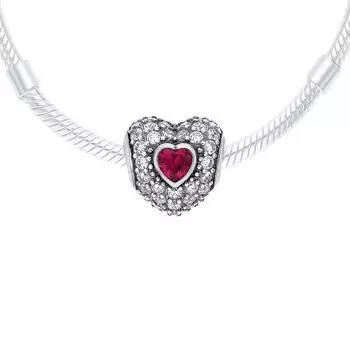 Серебряная подвеска - шарм с фианитами