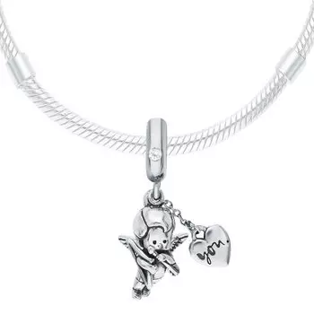 Серебряная подвеска - шарм с фианитами