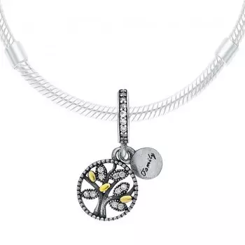 Серебряная подвеска - шарм с фианитами