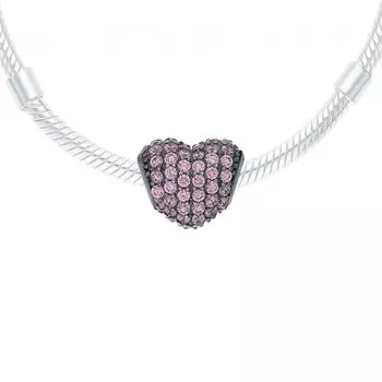 Серебряная подвеска - шарм с фианитами