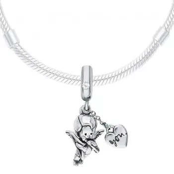 Серебряная подвеска - шарм с фианитами