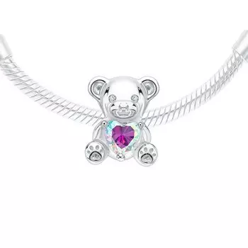 Серебряная подвеска - шарм с фианитами