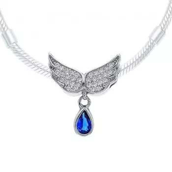 Серебряная подвеска - шарм со шпинелью и фианитами