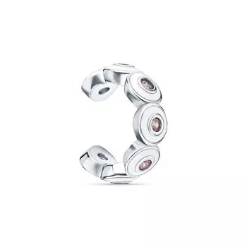 Серебряная серьга с эмалью и фианитами