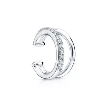 Серебряная серьга с фианитами