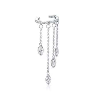 Серебряная серьга с фианитами