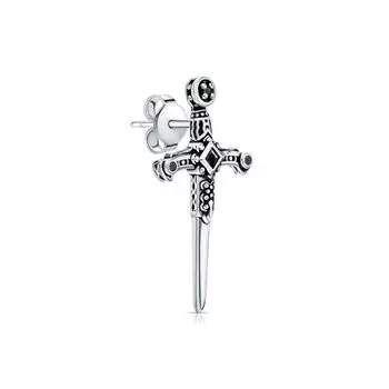 Серебряная серьга с фианитами