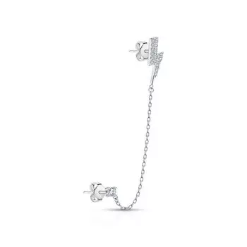 Серебряная серьга с фианитами