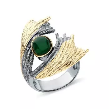 Серебряное кольцо с агатами природными