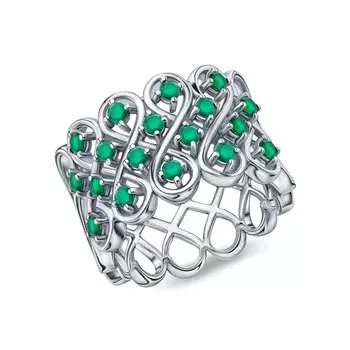 Серебряное кольцо с агатами природными