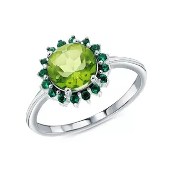 Серебряное кольцо с алпанитом и кварцами природными