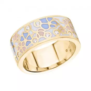 Серебряное кольцо с эмалью и фианитами