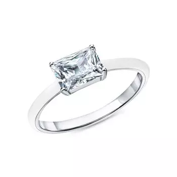 Серебряное кольцо с эмалью и фианитами