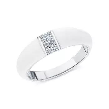 Серебряное кольцо с эмалью и фианитами