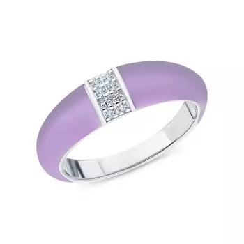 Серебряное кольцо с эмалью и фианитами