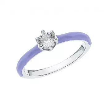 Серебряное кольцо с эмалью и фианитами