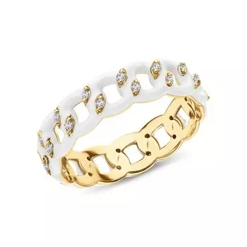 Серебряное кольцо с эмалью и фианитами