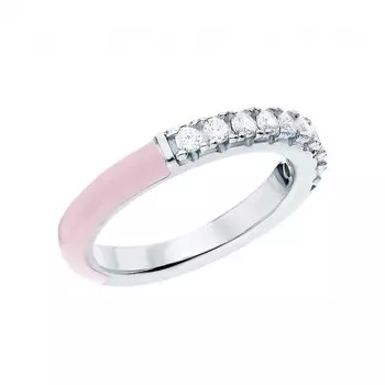 Серебряное кольцо с эмалью и фианитами