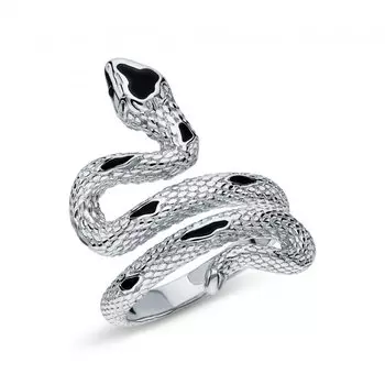 Серебряное кольцо с эмалью и фианитами