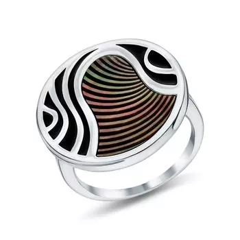 Серебряное кольцо с эмалью и перламутровой мозаикой