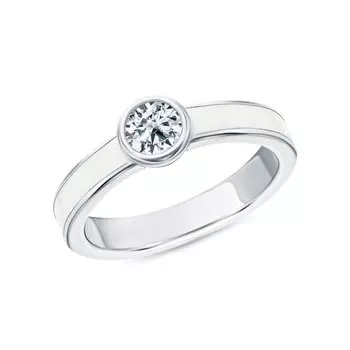 Серебряное кольцо с эмалью и фианитами